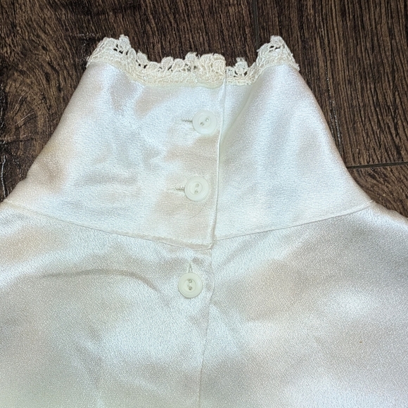 3/$30 80s Dae Suk M Beaded Lace Back Button Prairie Blouse - Picture 8 of 13